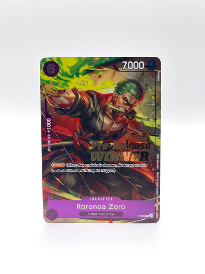 Roronoa Zoro P-045 (Pre-Release Tournament) [Winner] (Single)